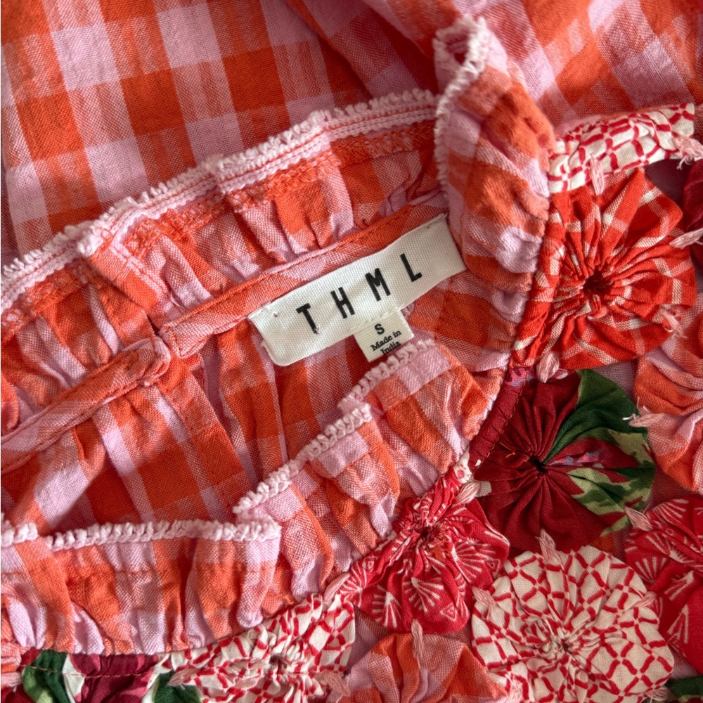 Thml Gingham Embroidered Top - image 7